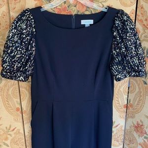 Calvin Klein size 10 black woman’s jumpsuit with sequins short sleeves.